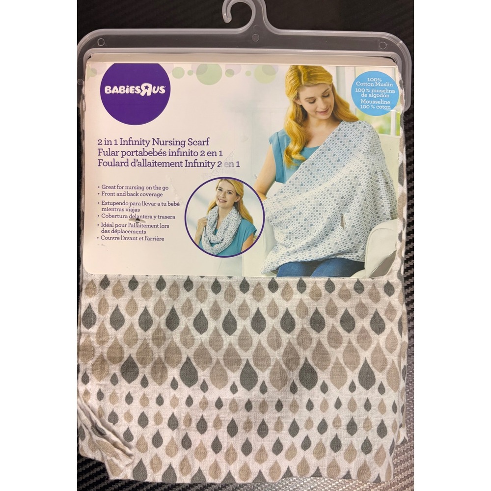 Infinity Nursing Scarf Cotton Muslin Teardrop Print Baby Breastfeeding